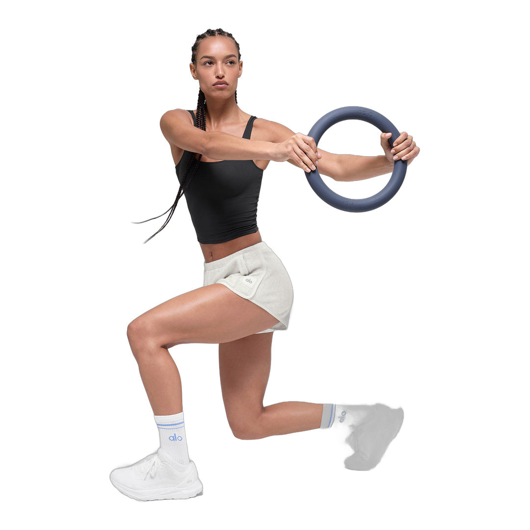 alo Polar Fleece Retreat Short - White Heather Grey