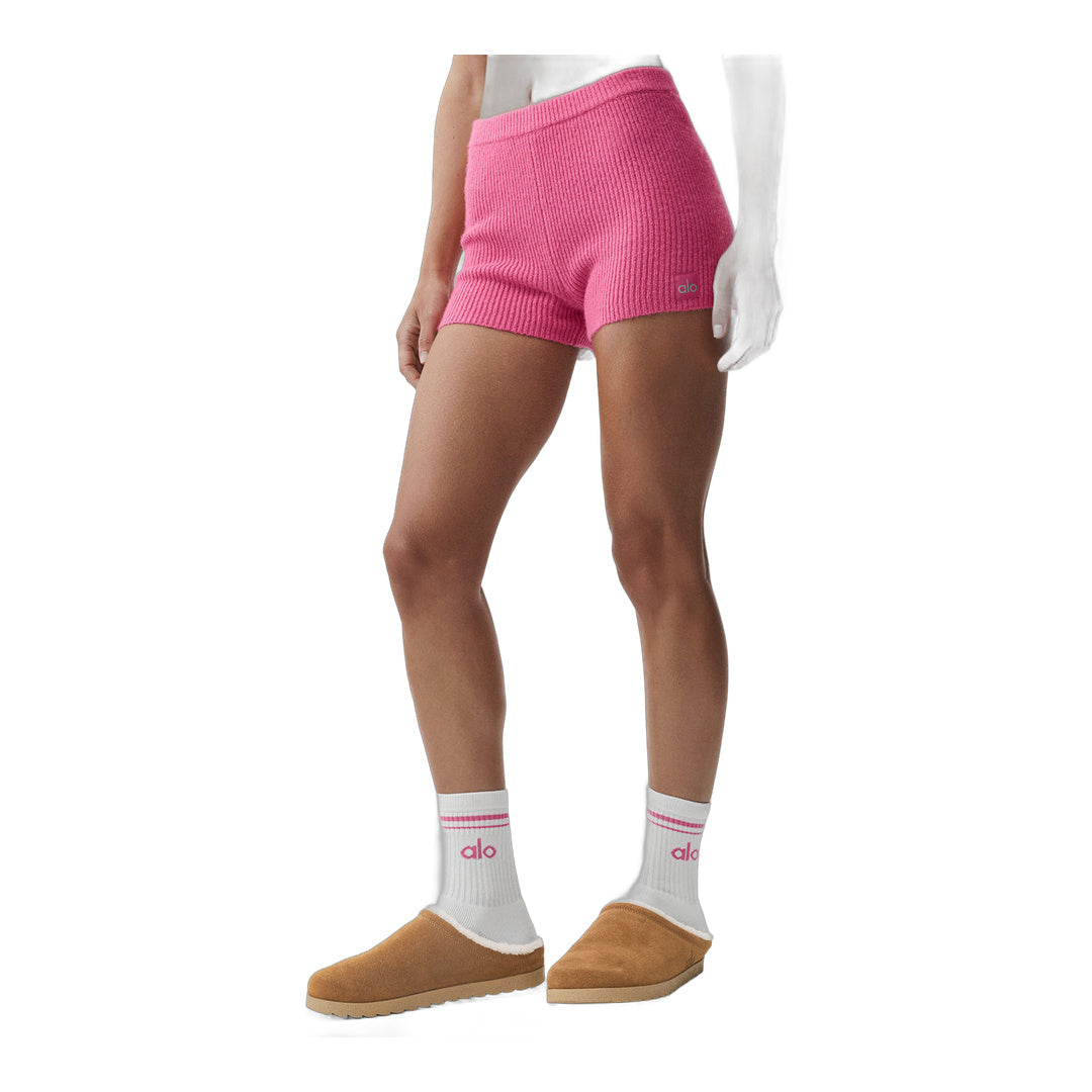 alo Wool Cashmere Ribbed Noble Short - Paradise Pink