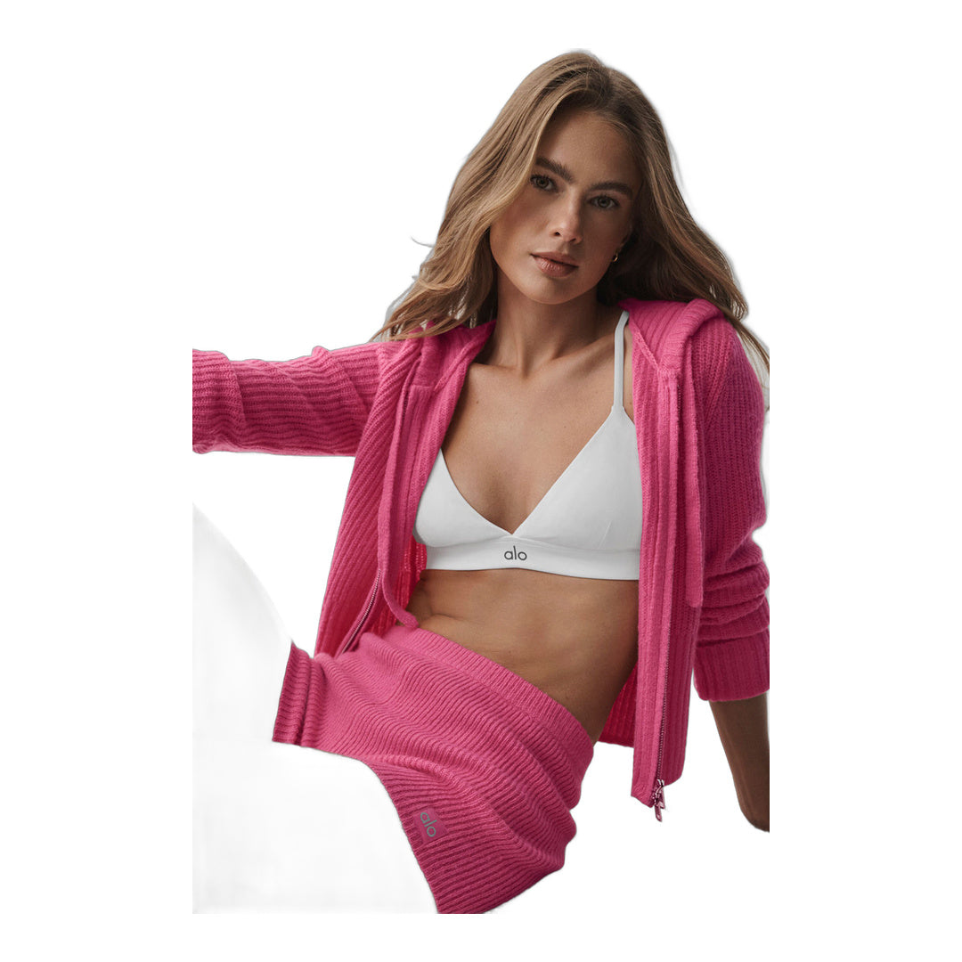 alo Wool Cashmere Ribbed Noble Short - Paradise Pink
