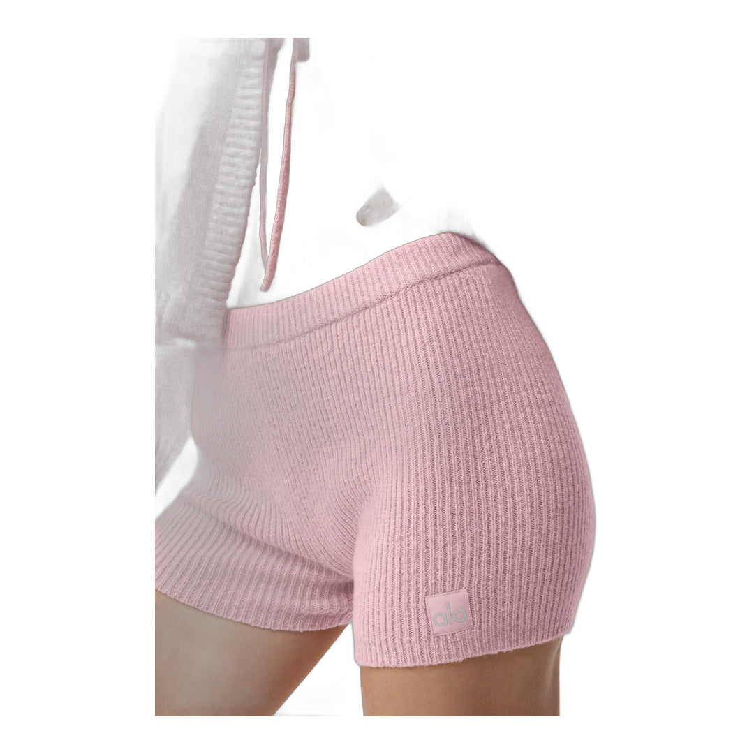 alo Wool Cashmere Ribbed Noble Short - Vintage Pink