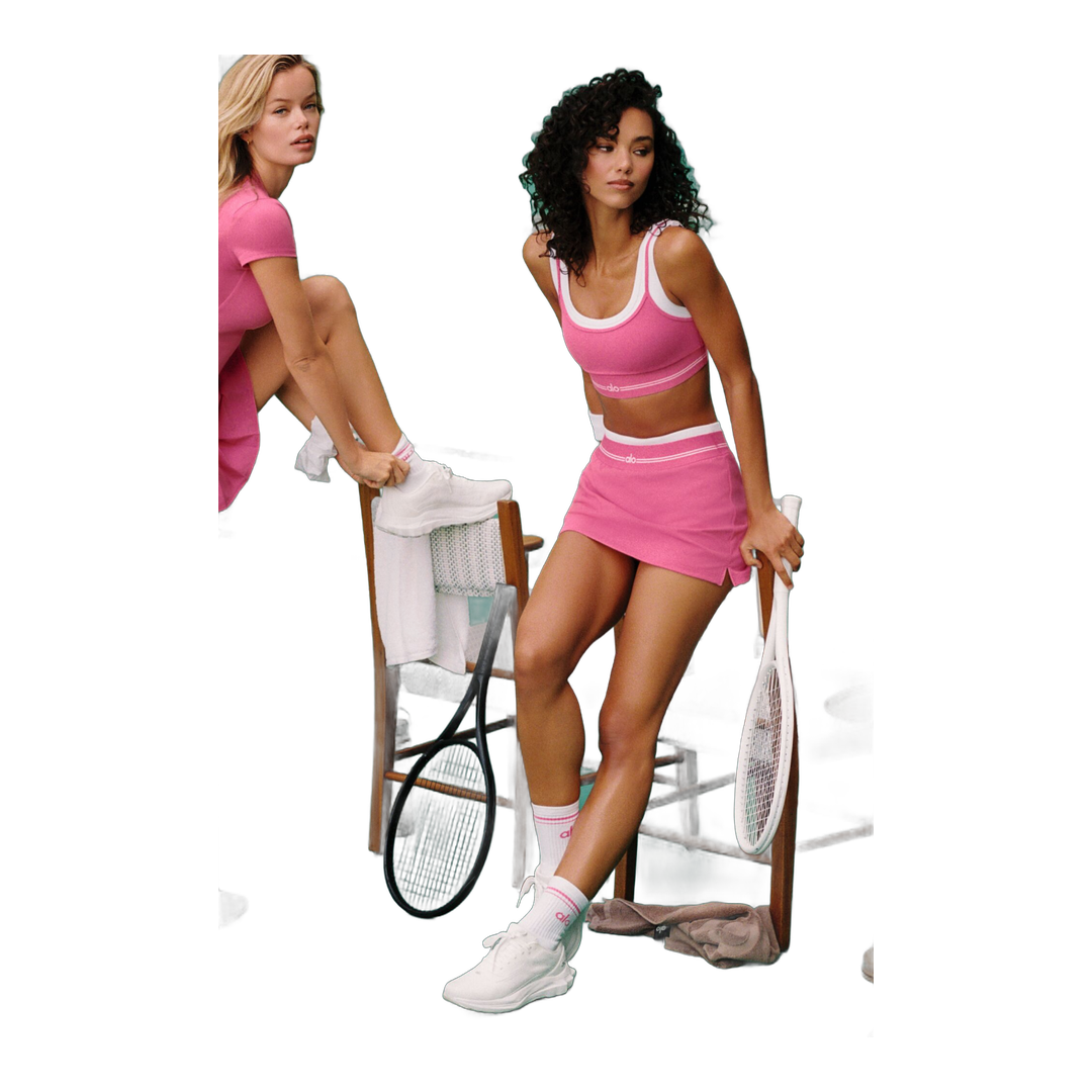 alo Airbrush Better Together Tennis Skirt - Paradise Pink/White