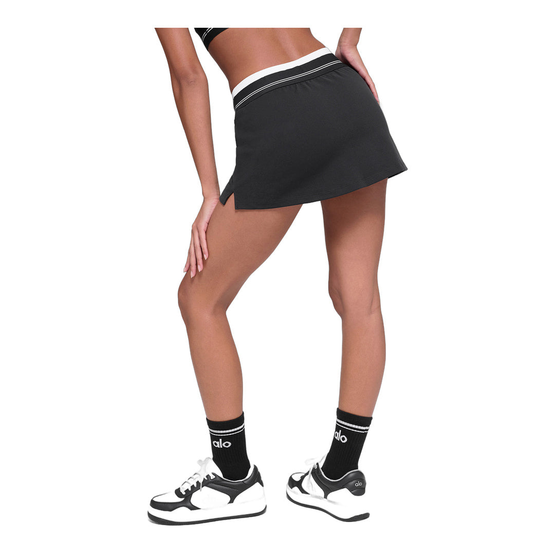 alo Airbrush Better Together Tennis Skirt - Black/White