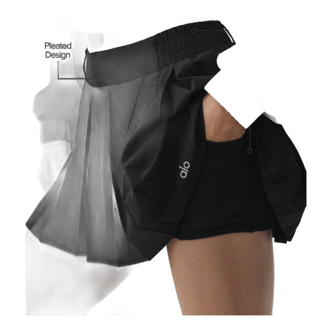 alo Rally Tennis Skirt - Black