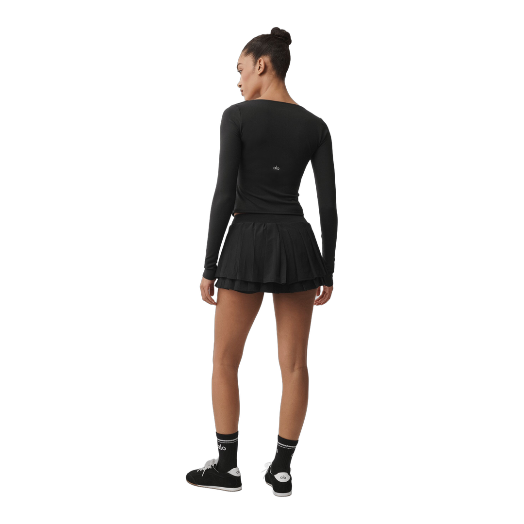 alo Double Or Nothing Tennis Skirt - Black