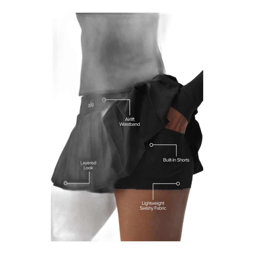 alo Double Or Nothing Tennis Skirt - Black