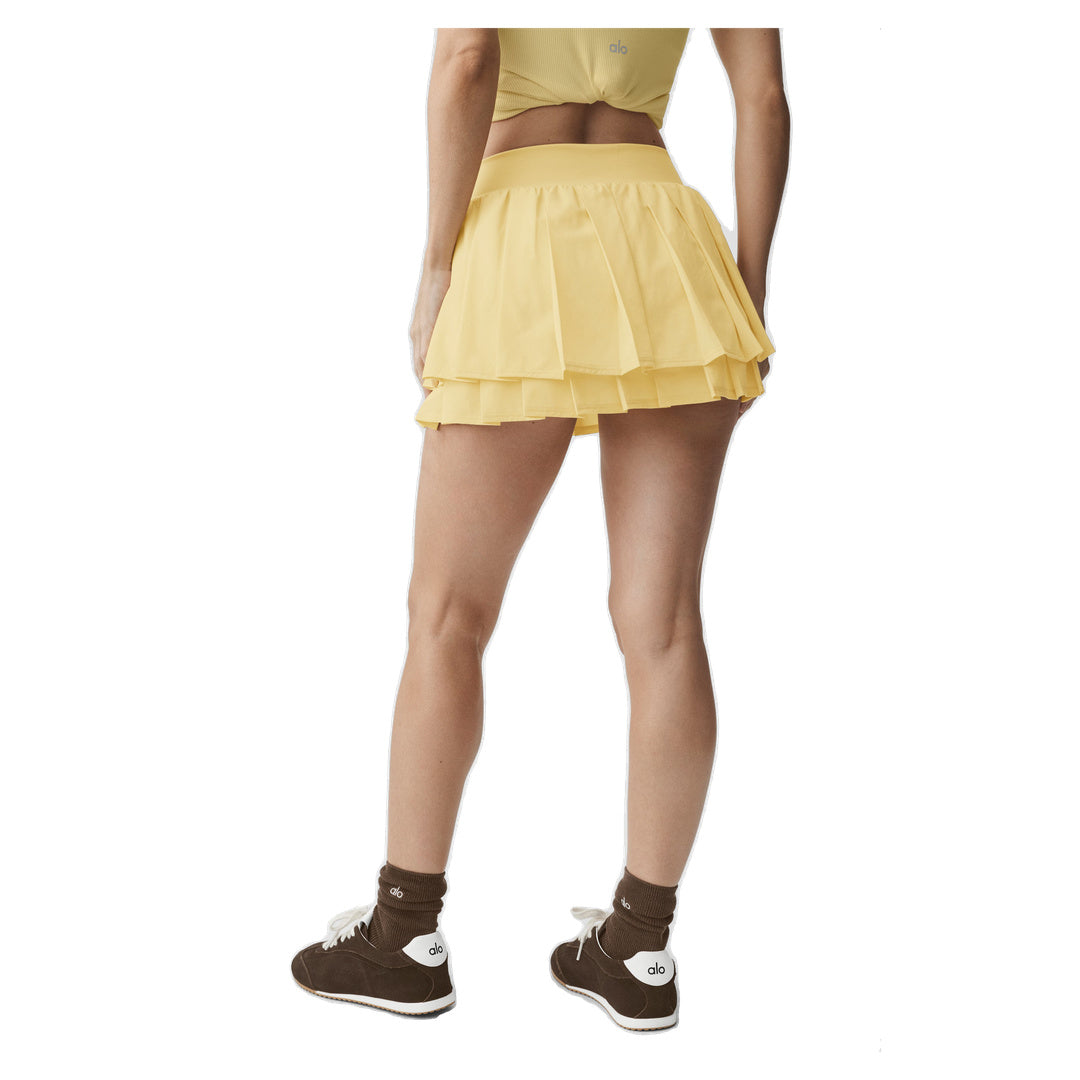 ALO Double Or Nothing Tennis Skirt - Warm Butter
