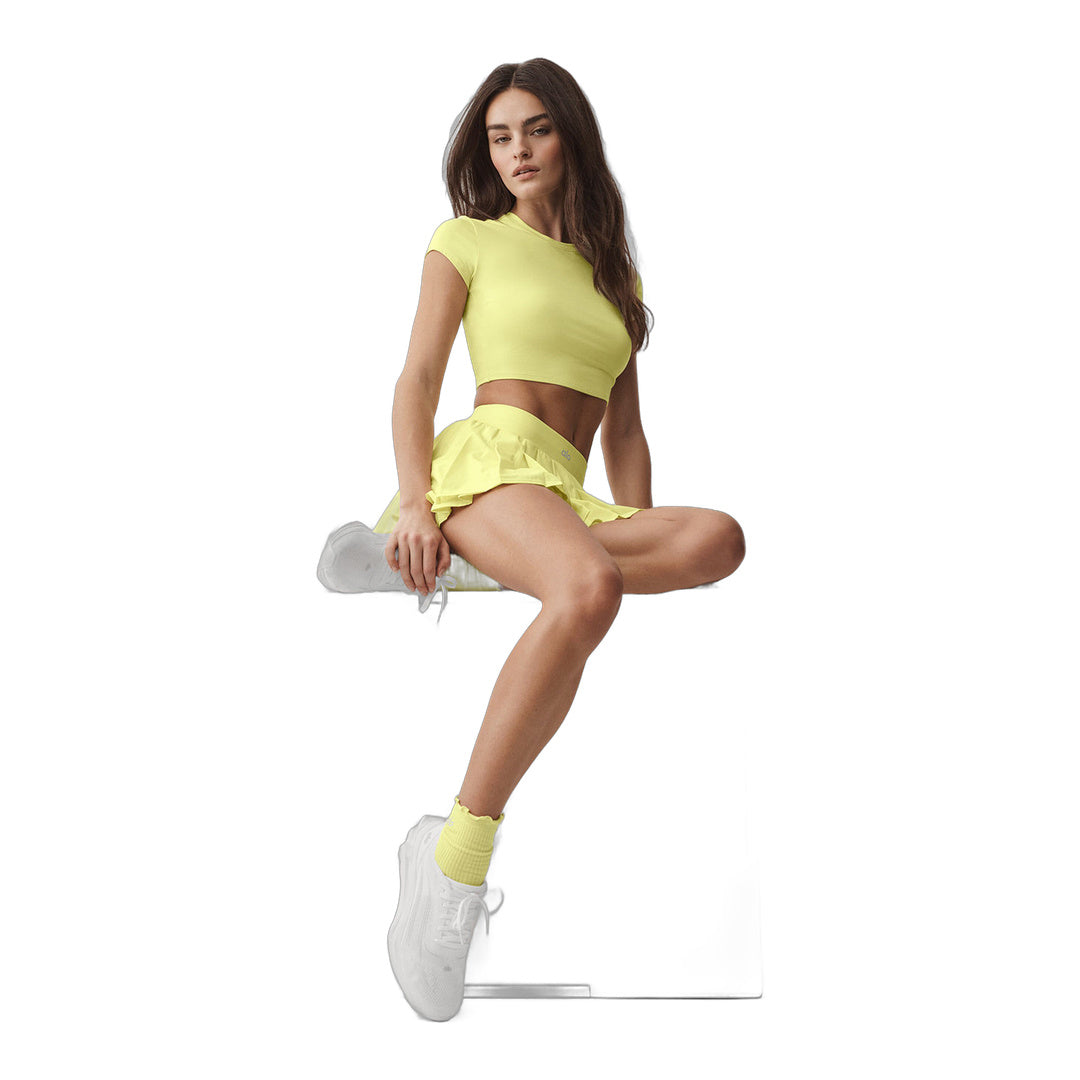 alo Double Or Nothing Tennis Skirt - Sunshine