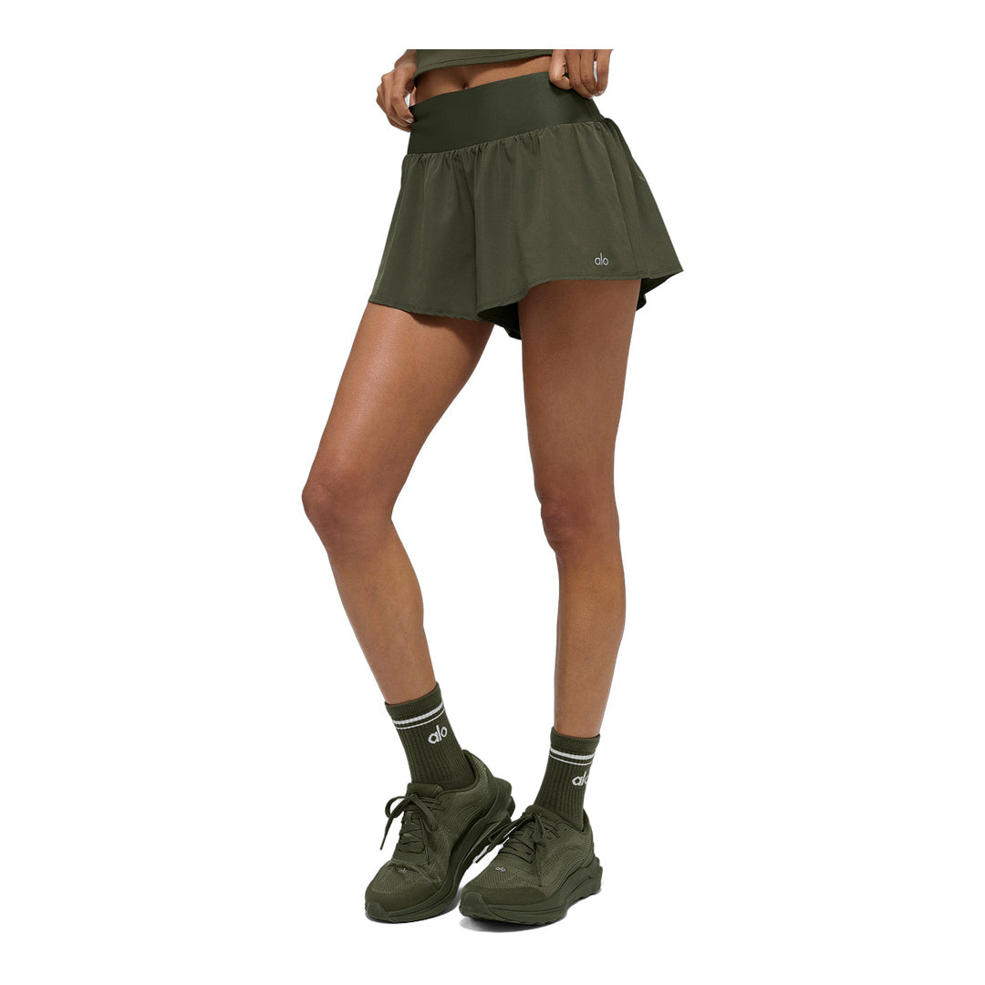 alo Victory Running Short - Green Olive