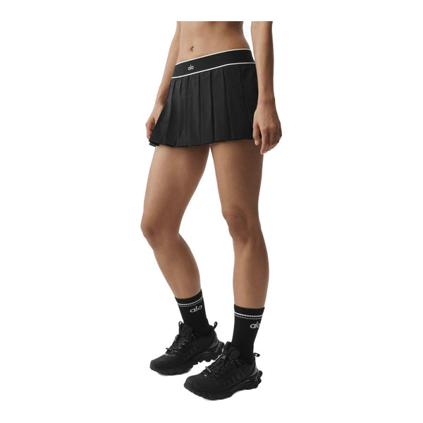 alo Low-Rise Amp It Up Tennis Skirt - Black