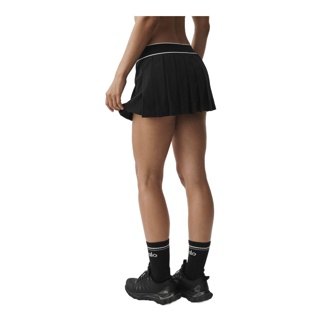 alo Low-Rise Amp It Up Tennis Skirt - Black