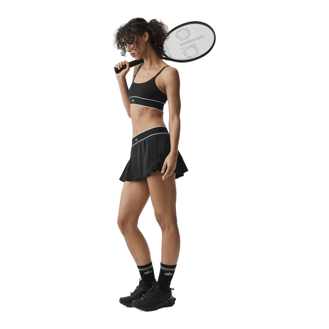 alo Low-Rise Amp It Up Tennis Skirt - Black