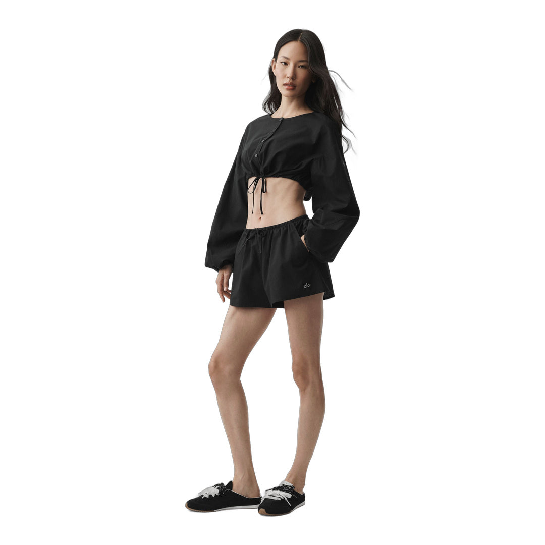 alo Cotton High-Waist Real Deal Short - Black