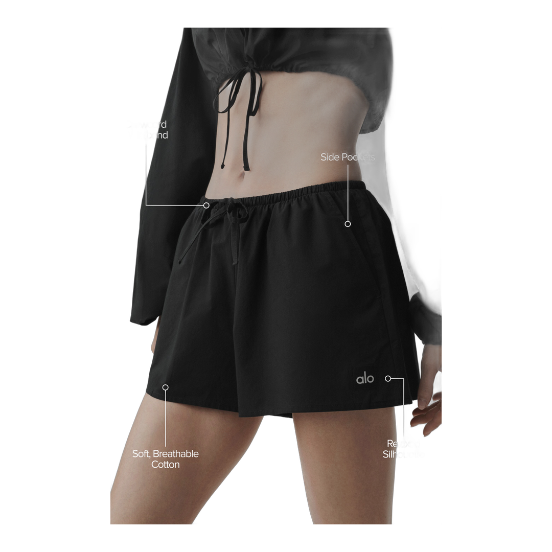 alo Cotton High-Waist Real Deal Short - Black