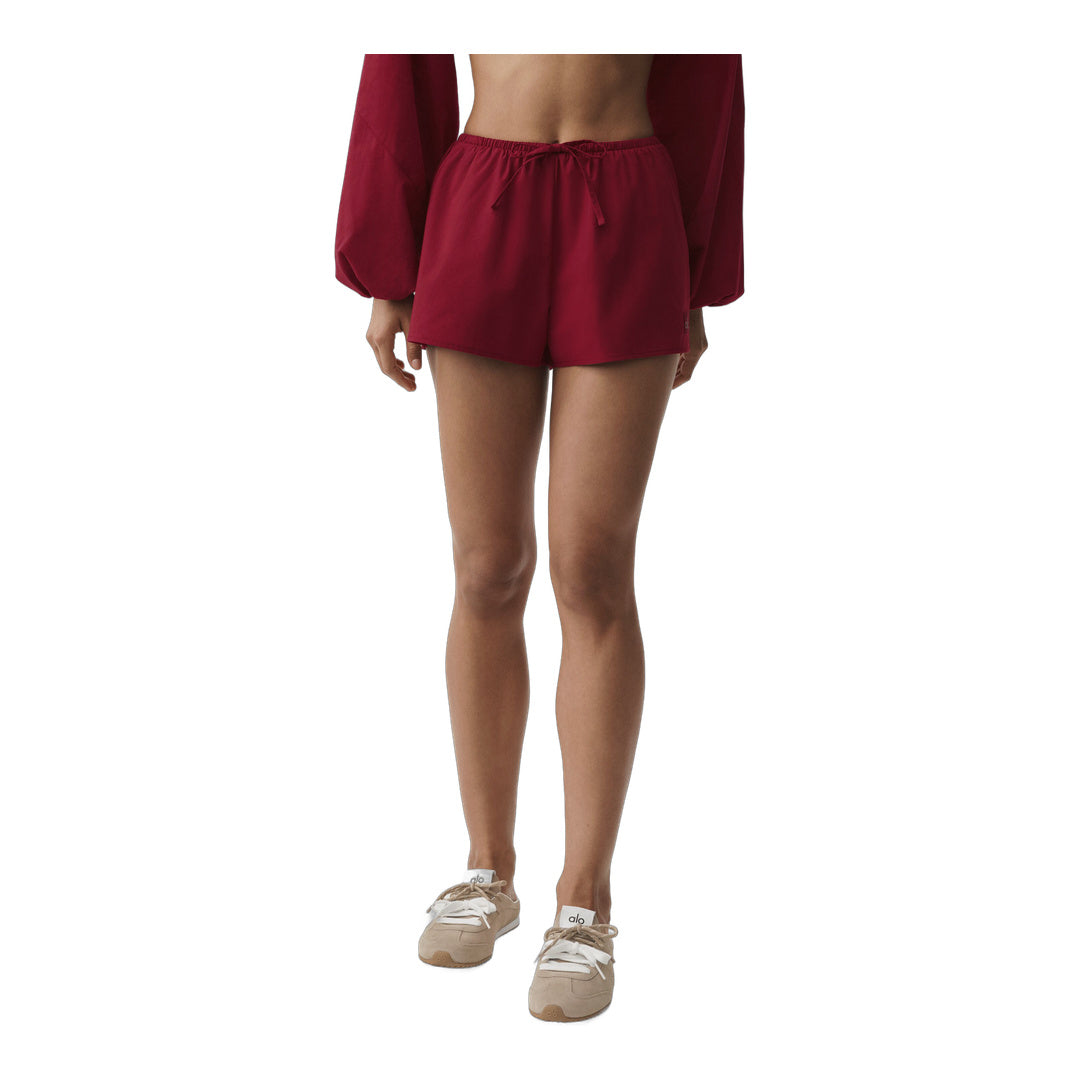 alo Cotton High-Waist Real Deal Short - Summer Romance Red