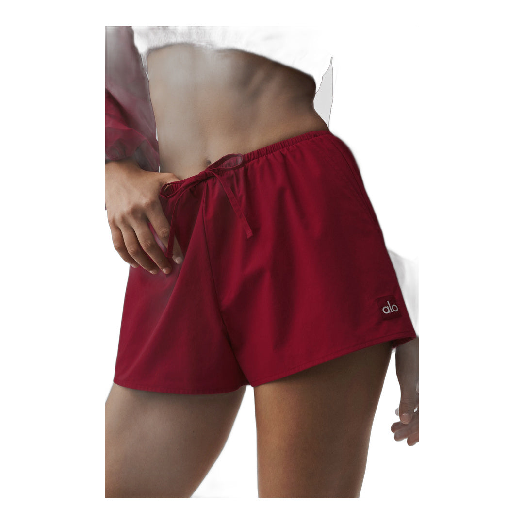 alo Cotton High-Waist Real Deal Short - Summer Romance Red