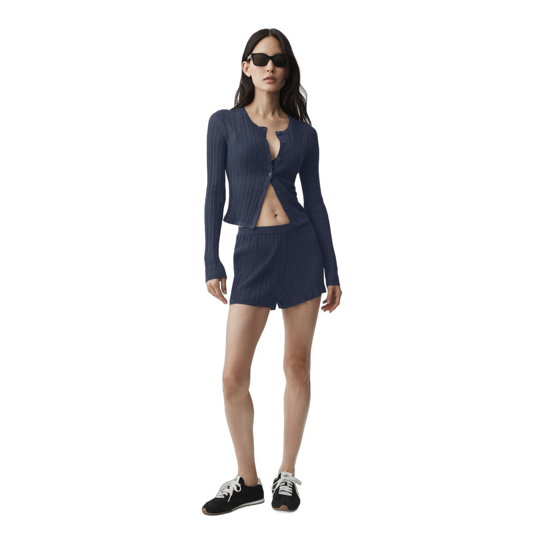 alo Sweater High-Waist Sunlit Short - Navy