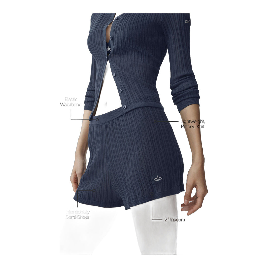 alo Sweater High-Waist Sunlit Short - Navy