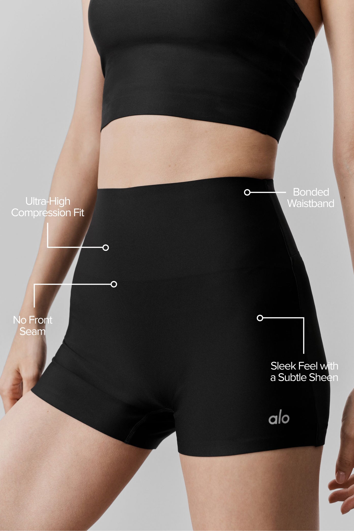 alo 3" Airlift High-Waist Sleek Short - Black