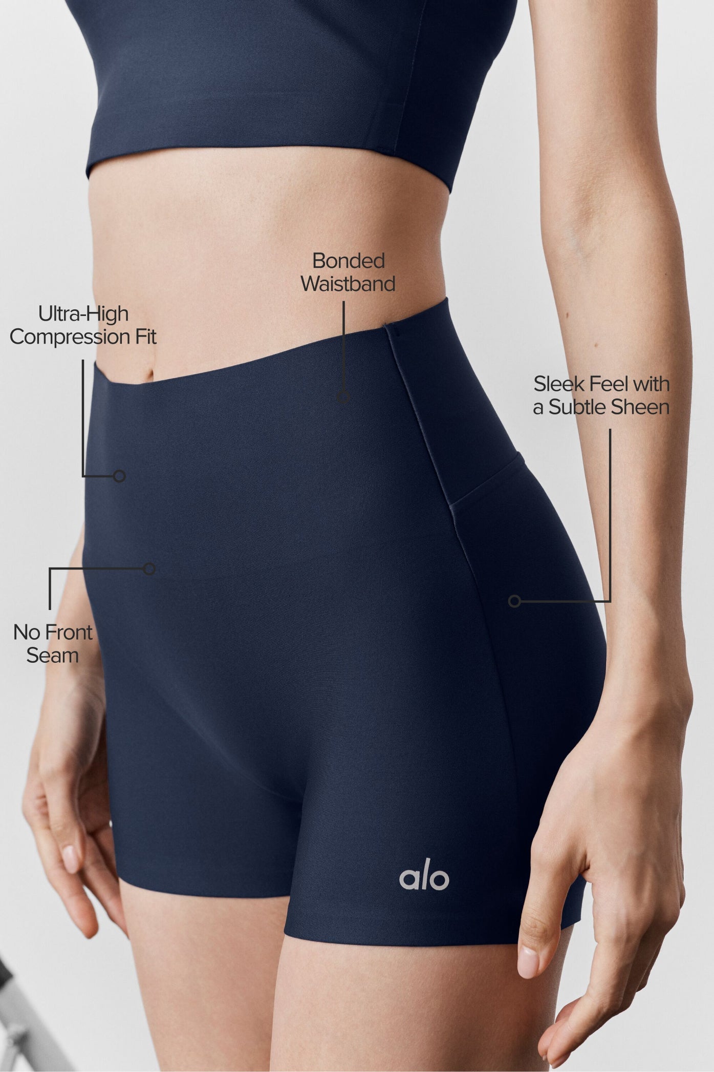 alo 3" Airlift High-Waist Sleek Short - Navy