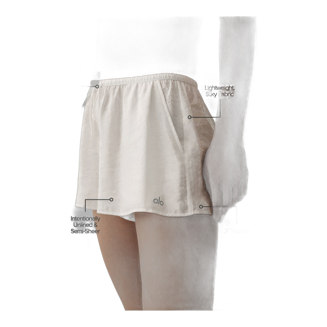 alo Semi-Sheer Golden Hour Mid-Rise Short - Ivory