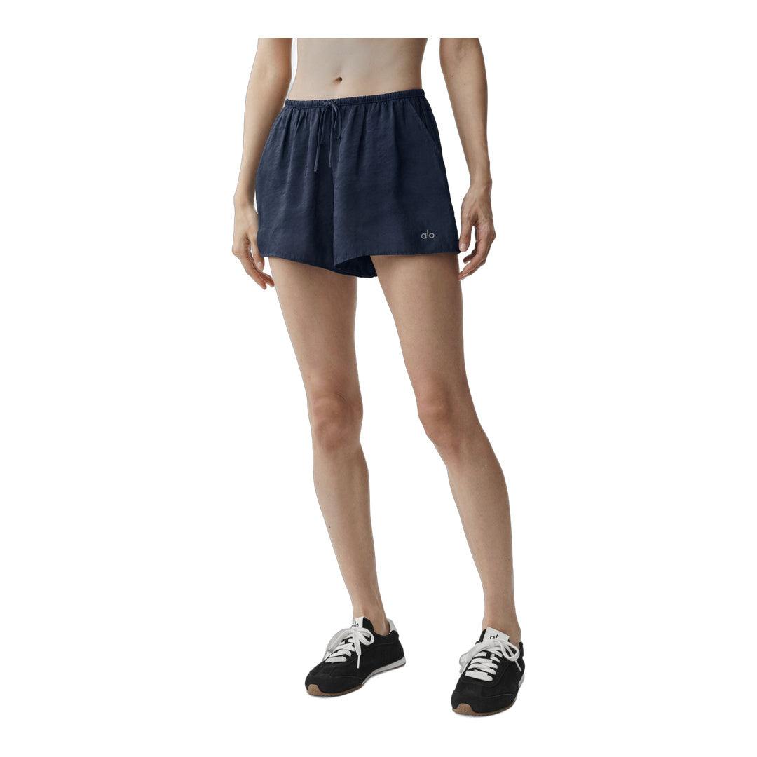 alo Semi-Sheer Golden Hour Mid-Rise Short - Navy