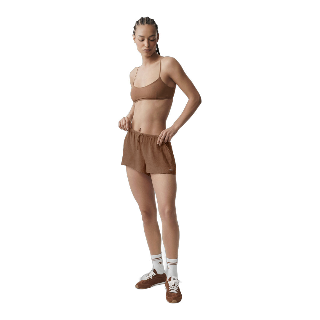 alo Semi-Sheer Golden Hour Mid-Rise Short - Sun Kissed Brown
