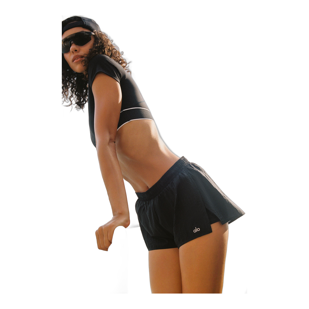 alo Mid-Rise Go Time Short - Black