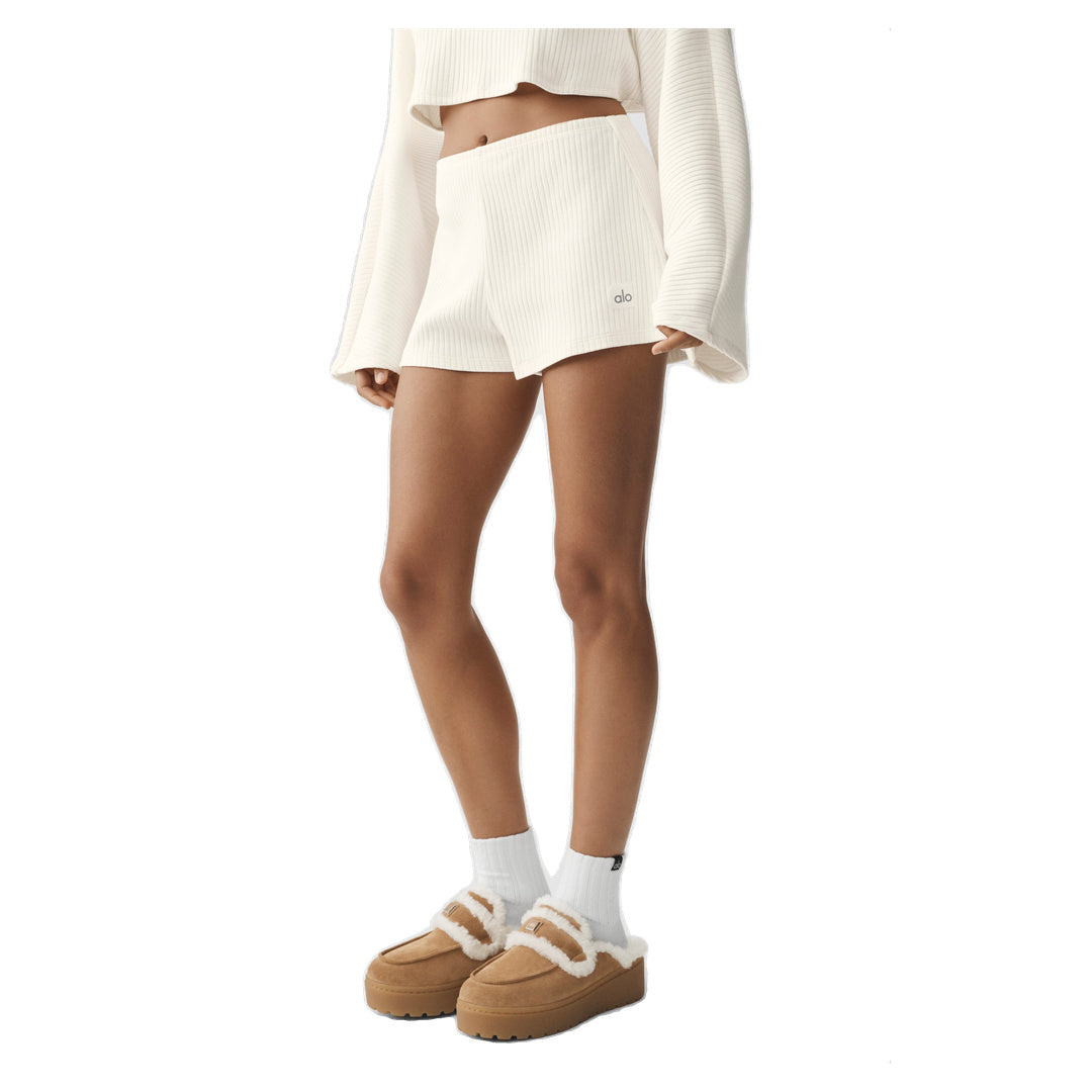 ALO Ribbed Reset Short - Ivory