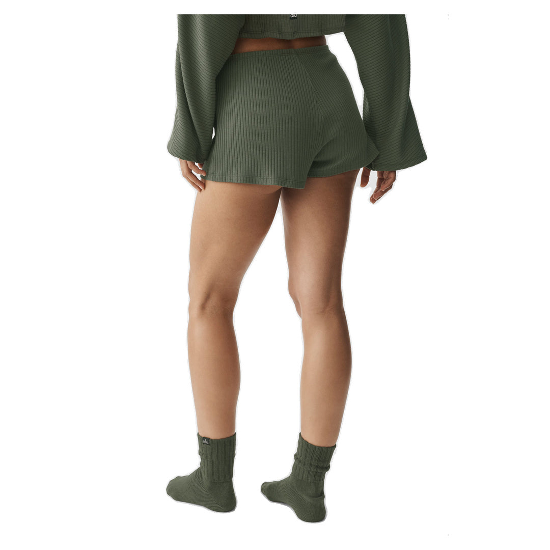 ALO Ribbed Reset Short - Bamboo Green