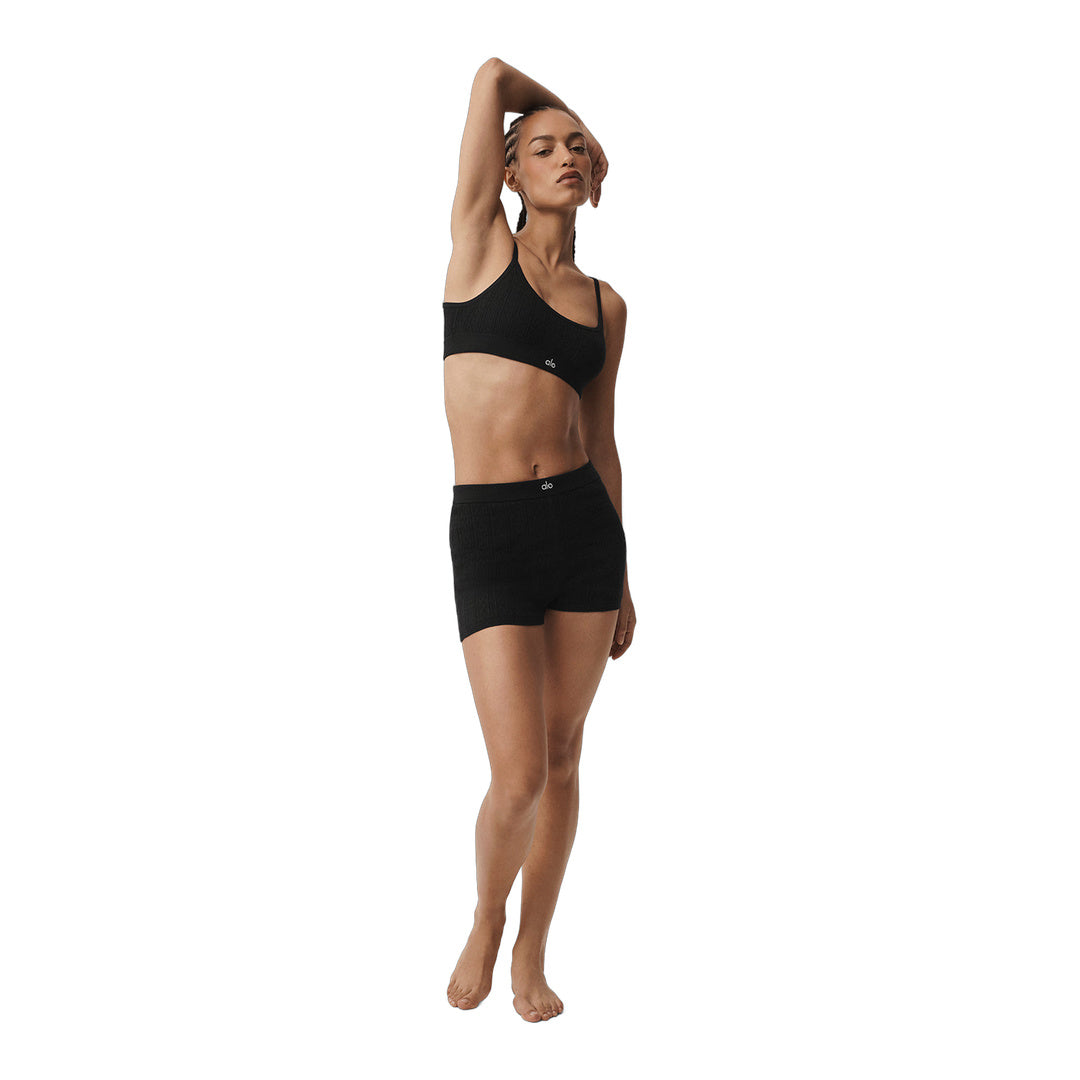 alo Pointelle Sweater Be Mine Hot Short - Black