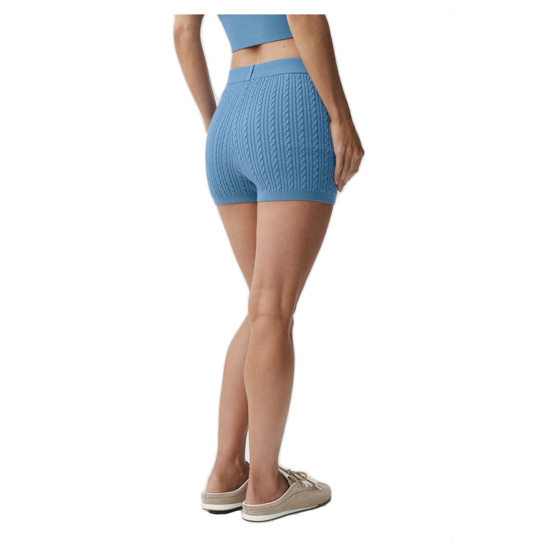 ALO Mini Cable High-Waist Sweater Short - California Blue