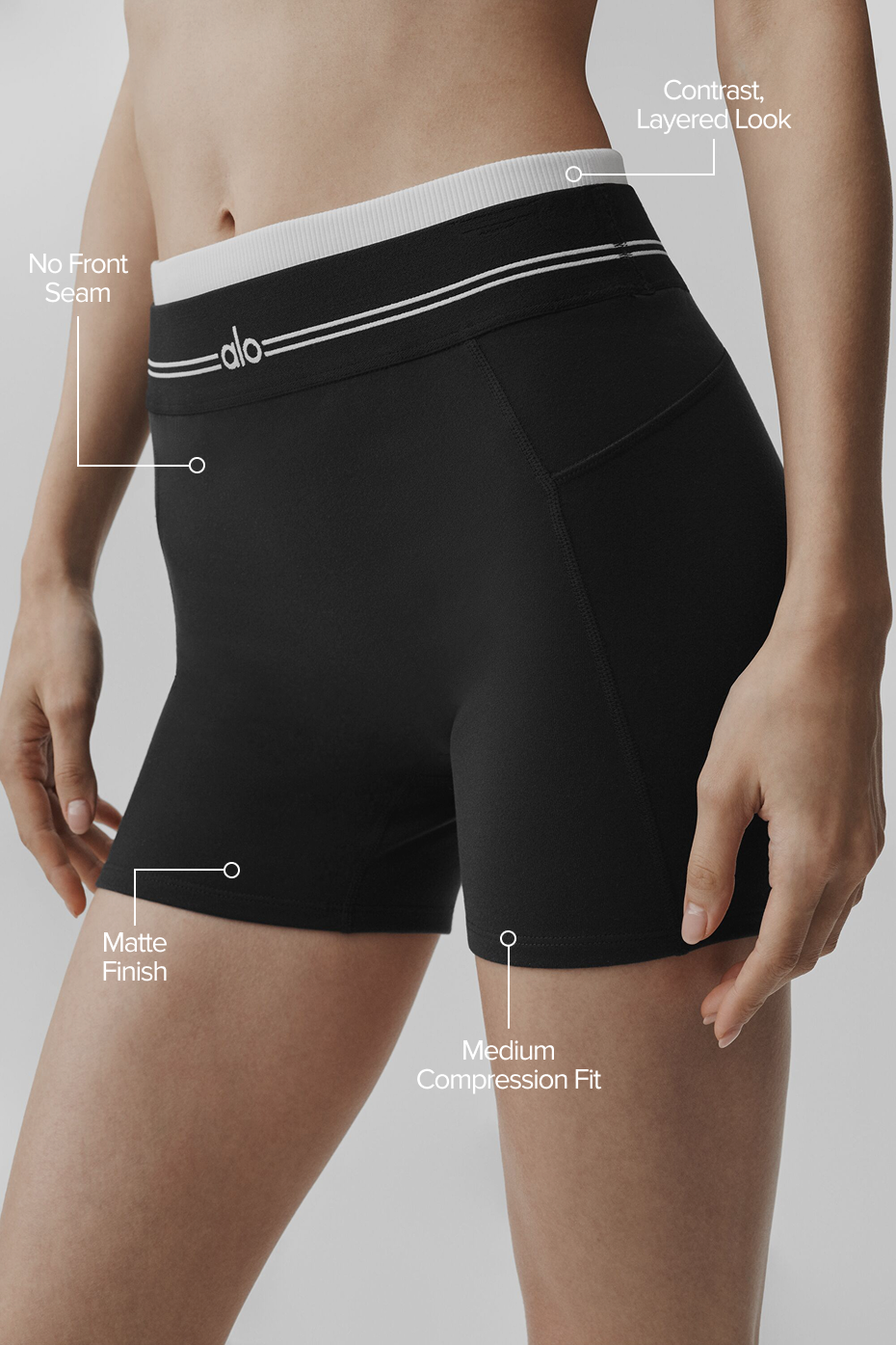 alo Airbrush High-Waist Better Together Short - Black/White