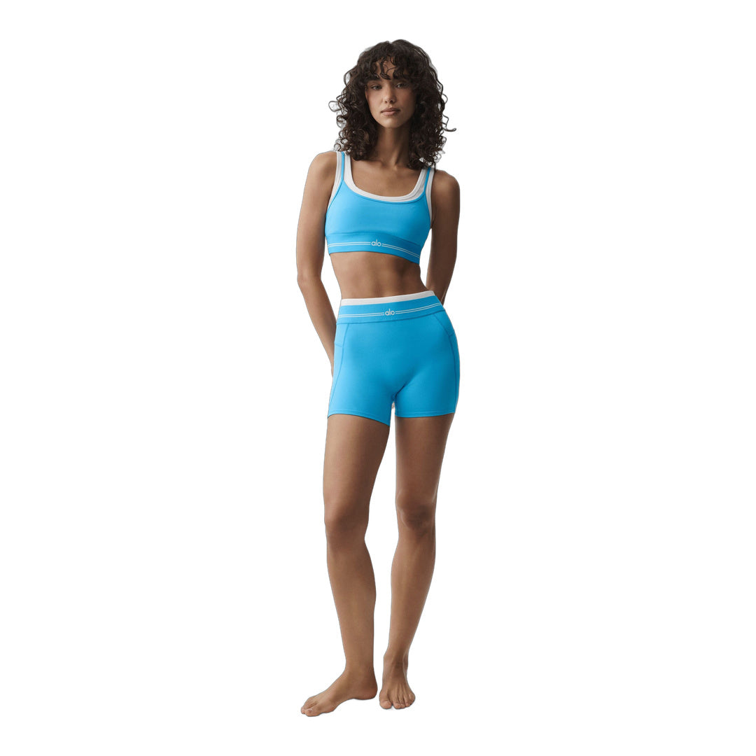 alo Airbrush High-Waist Better Together Short - Azure Blue/White