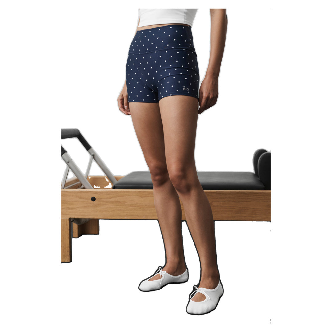ALO 3" Airlift Polka Dot High-Waist Short - Navy/White