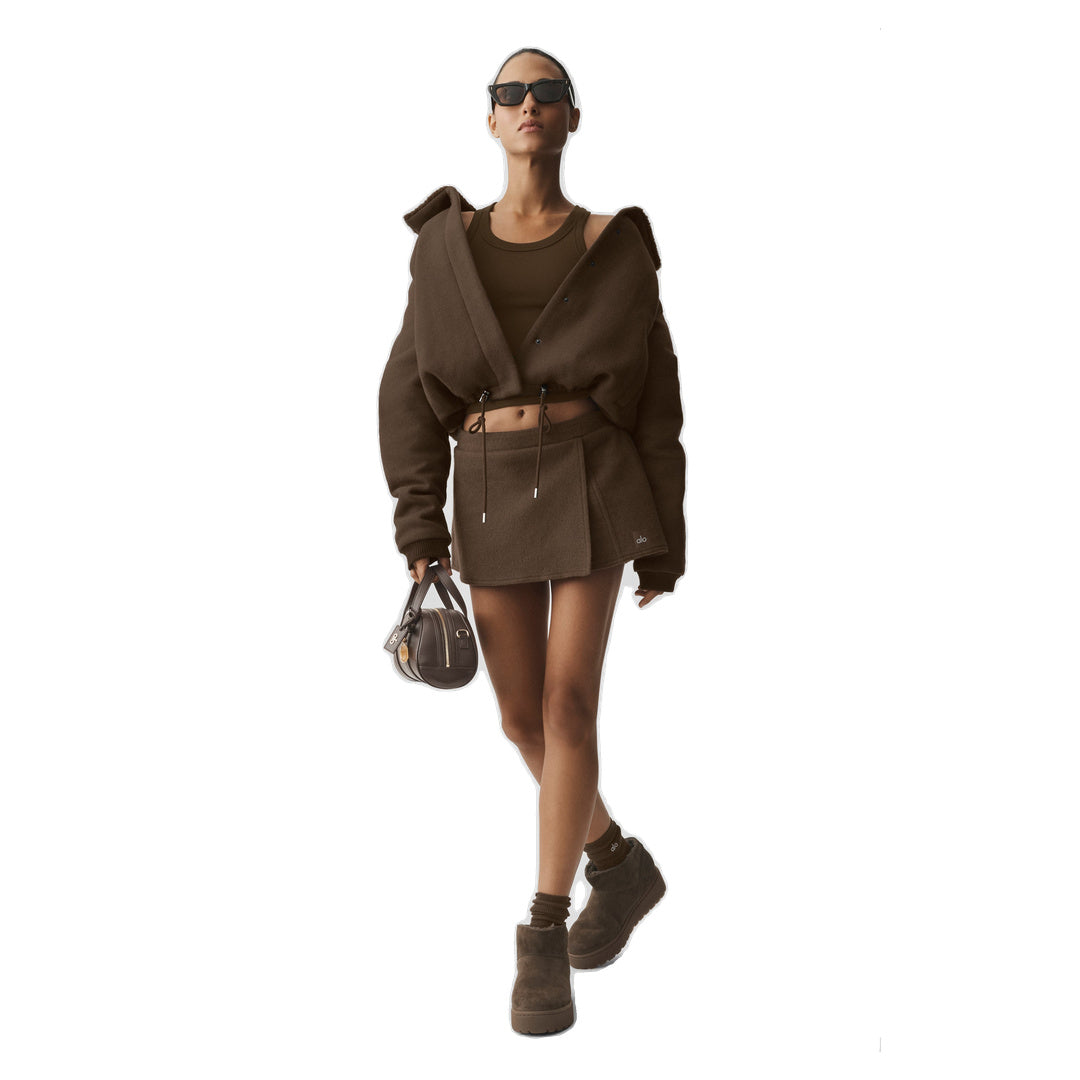 ALO Alpine Meadow Mini Skirt - Espresso
