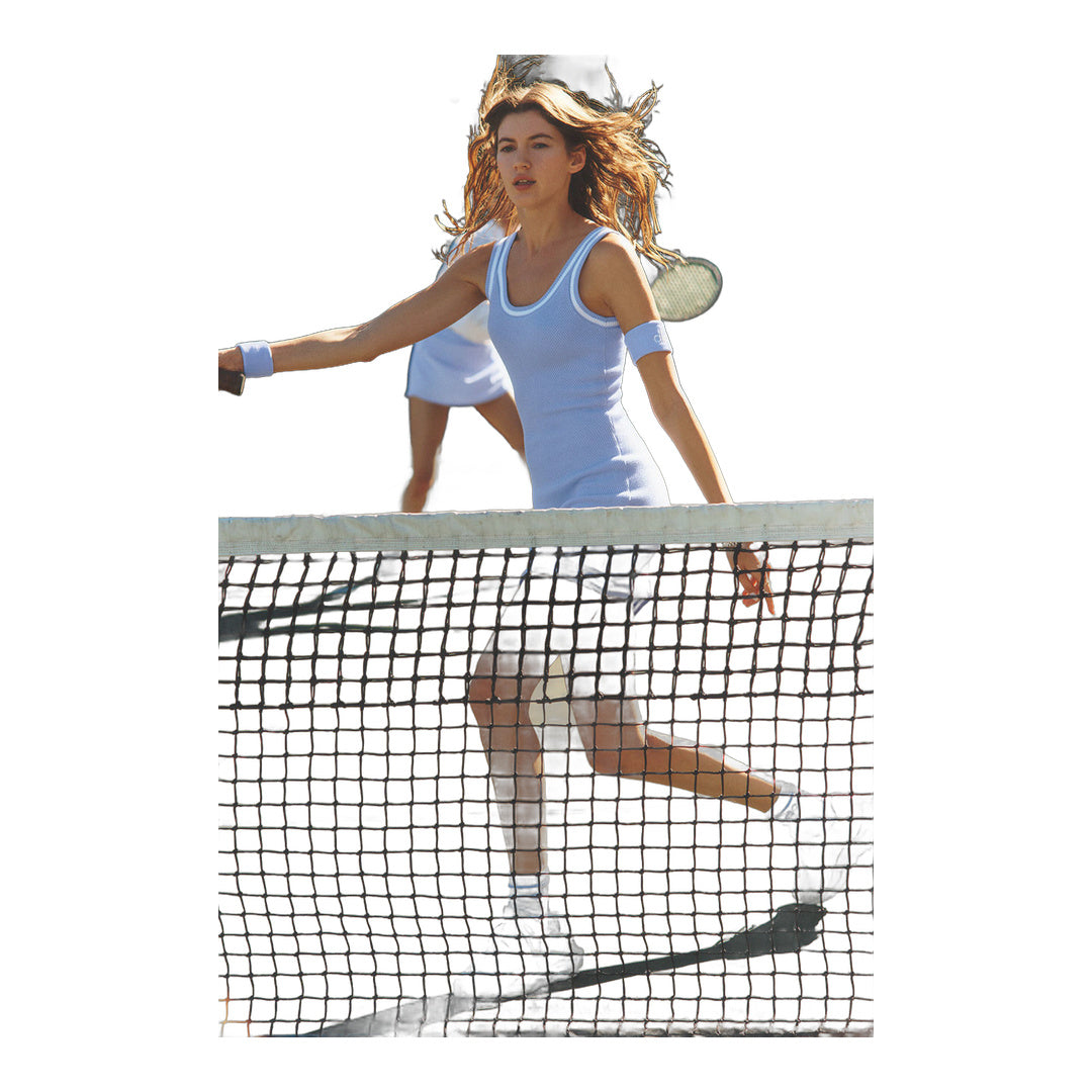 alo Tennis Club Sweater Knit Dress - Light Provence Blue/White