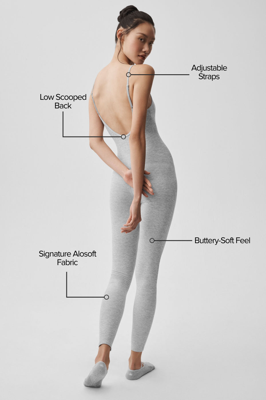 alo Alosoft One And Done Onesie - Athletic Heather Grey