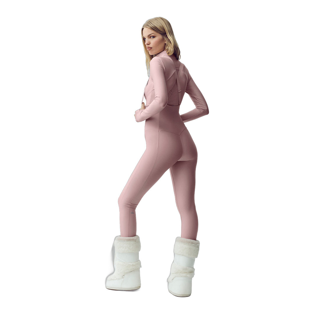 alo Airlift Winter Warm Ski Time Bib - Pink Champagne