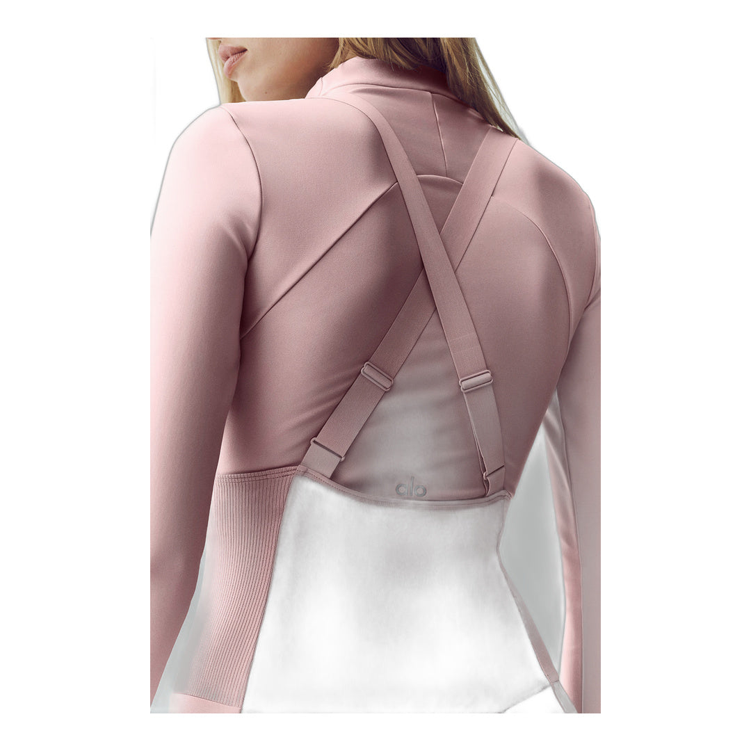 alo Airlift Winter Warm Ski Time Bib - Pink Champagne