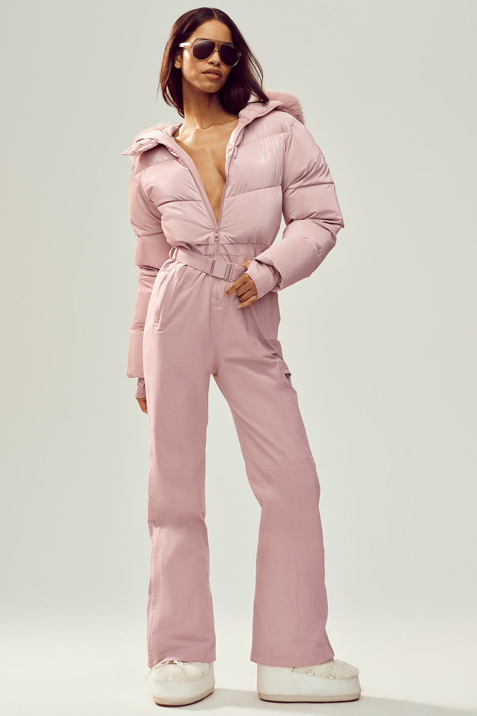 alo Polar Star Ski Suit - Pink Champagne