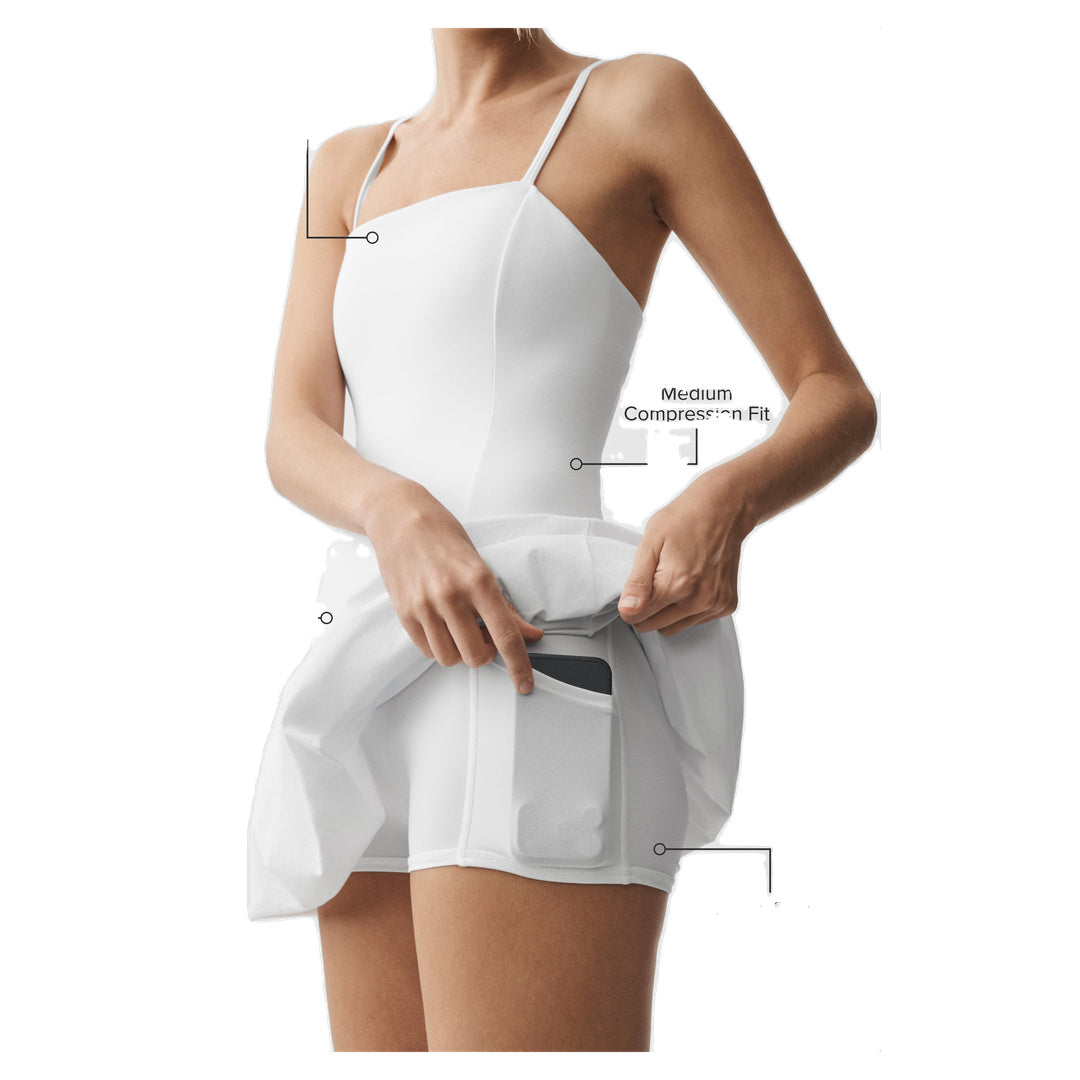 ALO Airbrush Love Match Tennis Dress - White