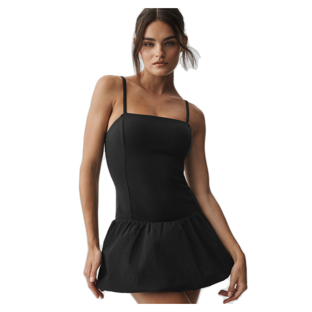 ALO Airbrush Love Match Tennis Dress - Black