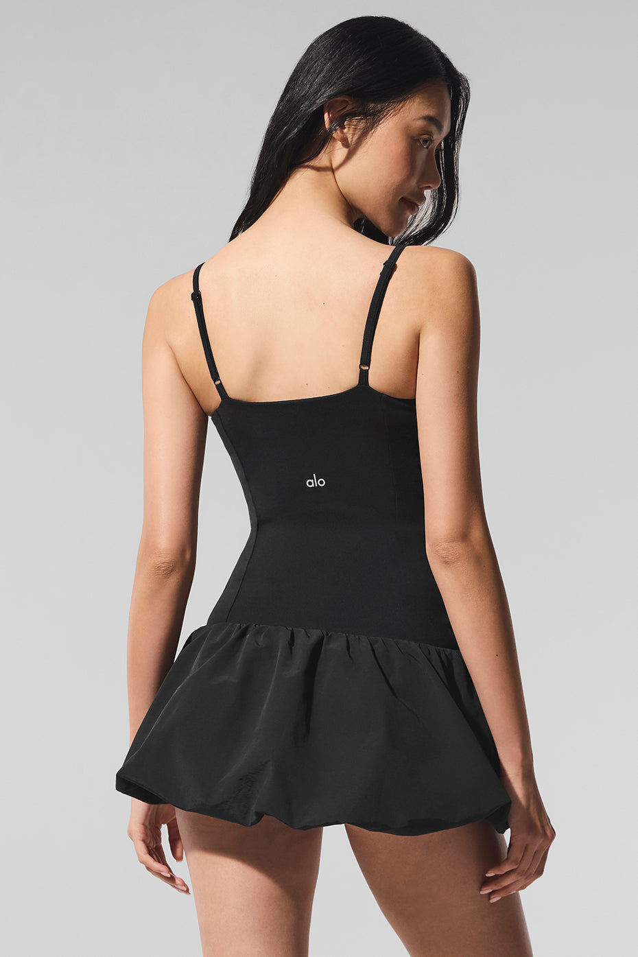 alo Airbrush Love Match Tennis Dress - Black
