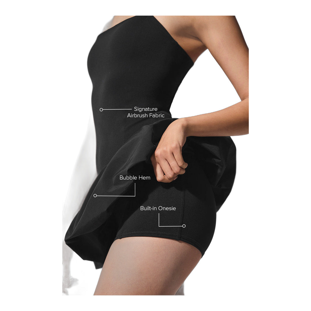 alo Airbrush Love Match Tennis Dress - Black