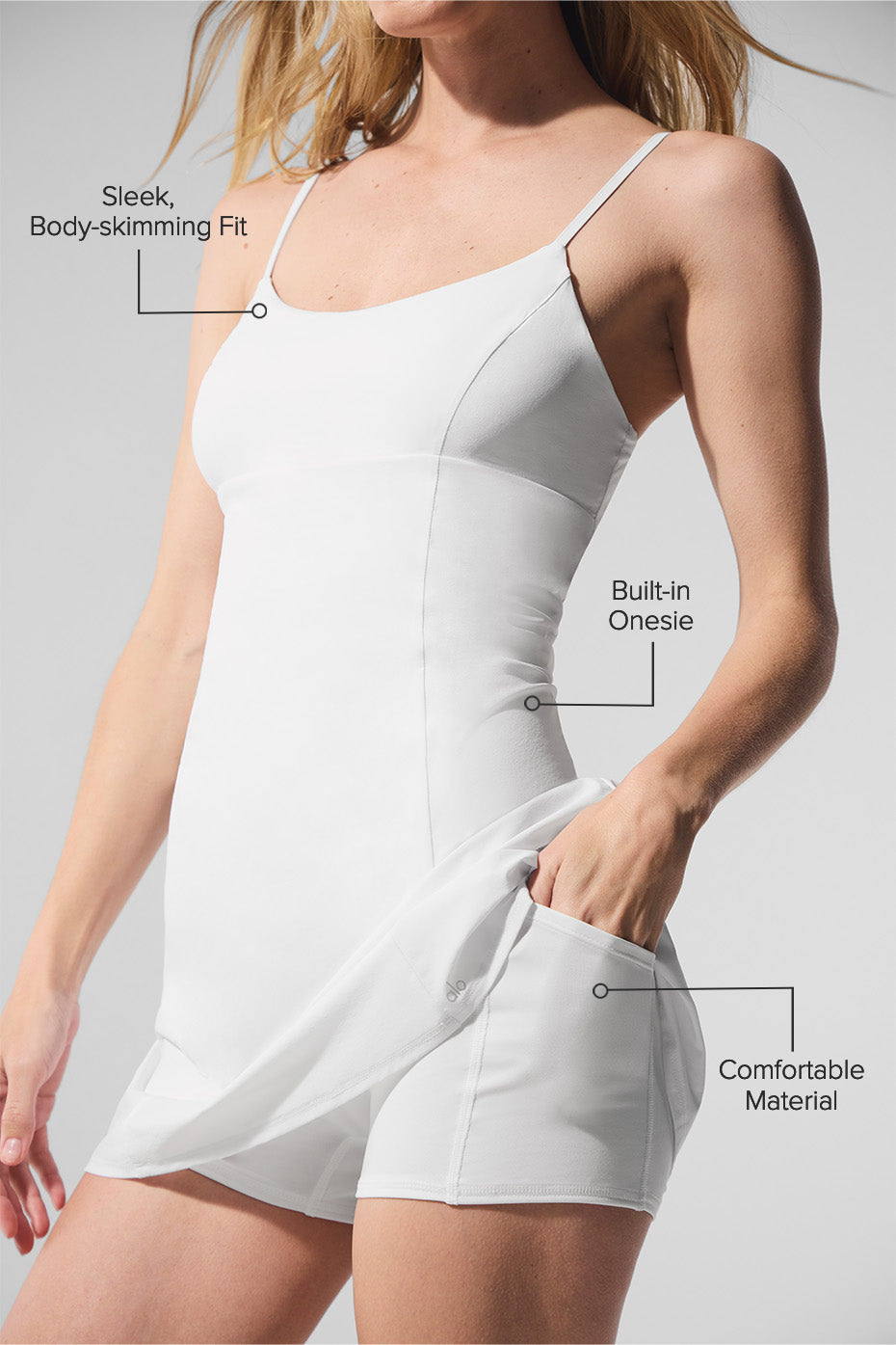 alo Breezy Tennis Dress - White