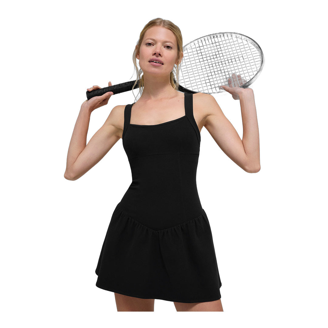 alo Alosoft Break Point Tennis Dress - Black