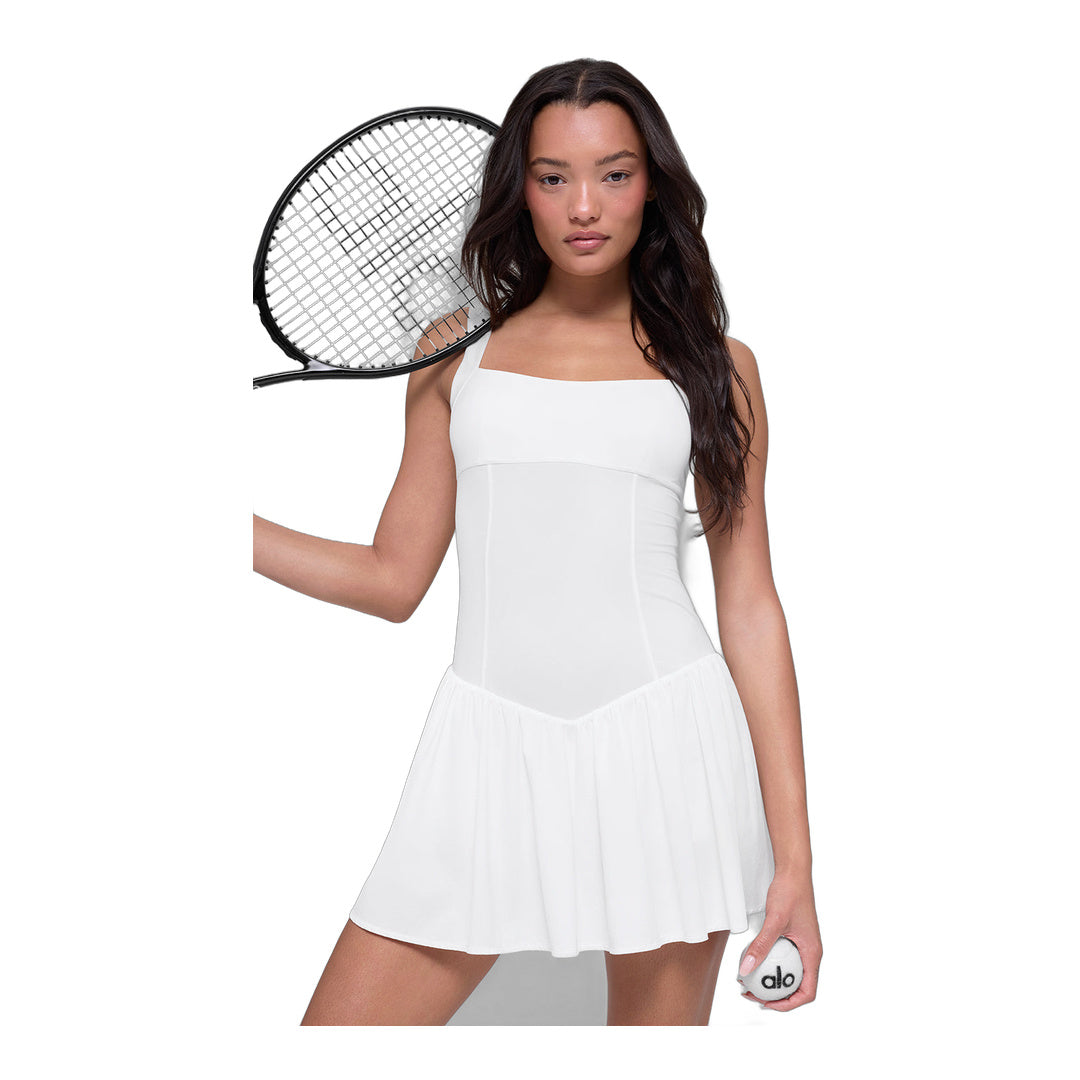 alo Alosoft Break Point Tennis Dress - White