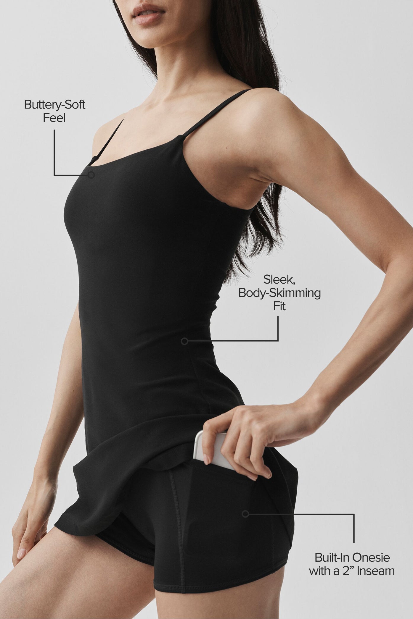 alo Alosoft Encore Tennis Dress - Black