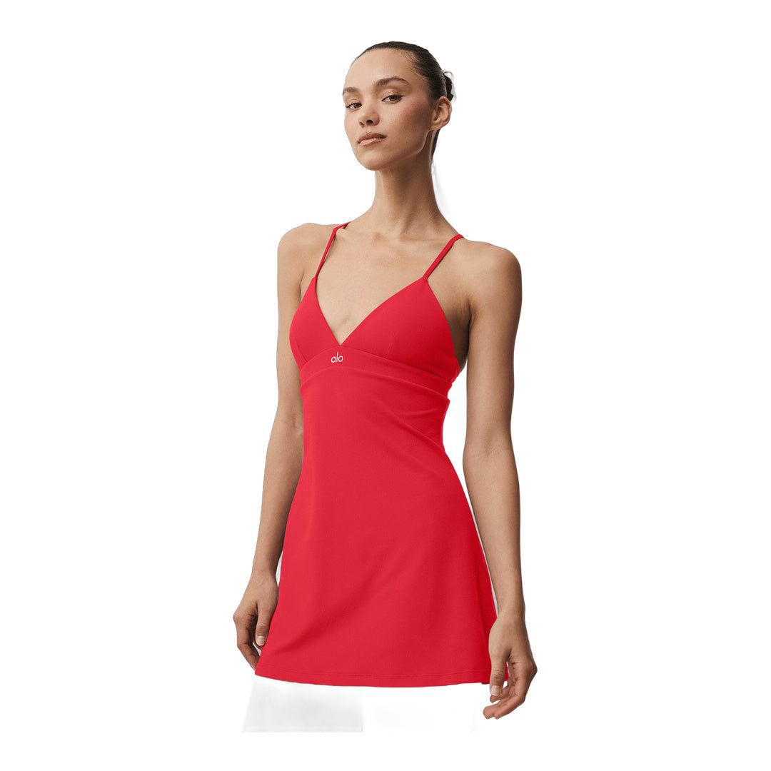 alo Airbrush Splendor Dress - Bright Red
