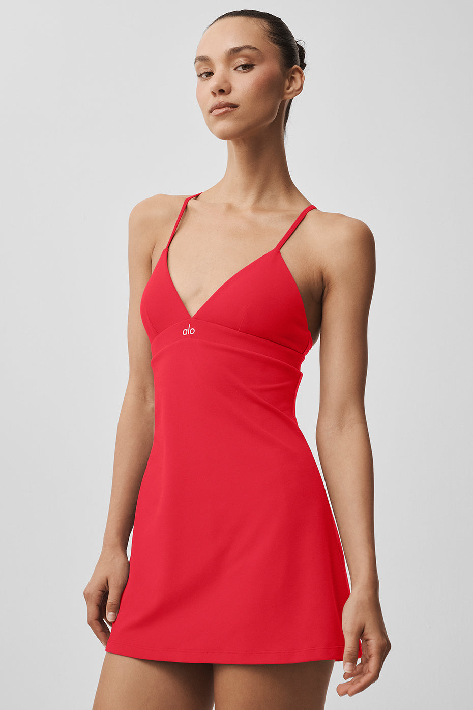 alo Airbrush Splendor Dress - Bright Red
